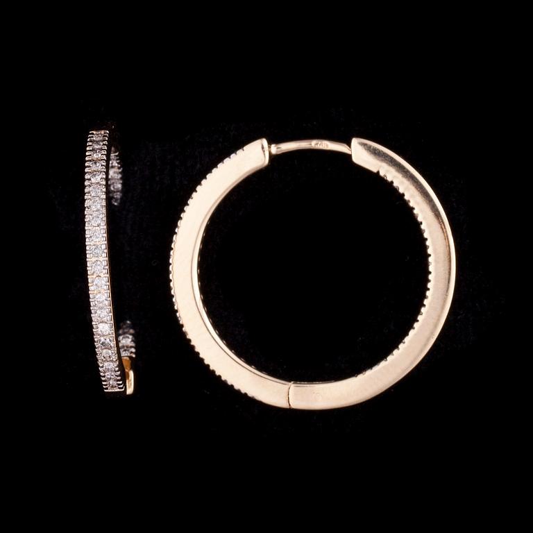 ÖRHÄNGEN, 14K guld, diamanter. Vikt ca 6,8 g.