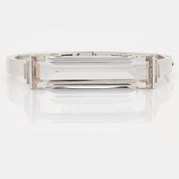 Wiwen Nilsson, armring, Lund, 1943, sterling och bergkristall.