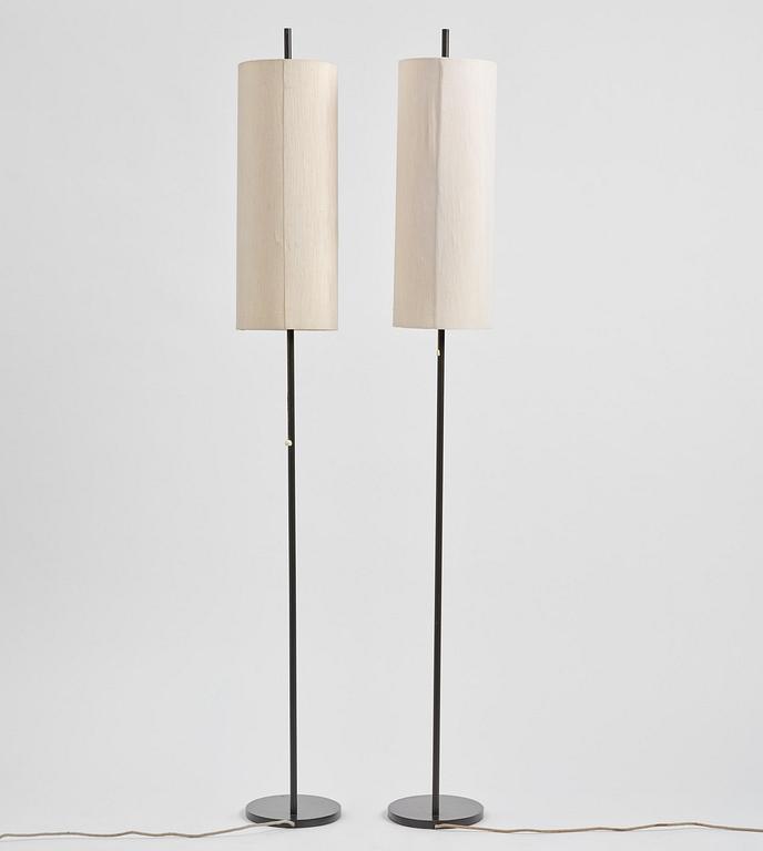 Arne Jacobsen, a pair of "AJ Royal" floor lamps, Louis Poulsen, Denmark, 1960s.