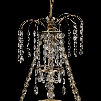 A late Gustavian circa 1800 six-light chandelier.