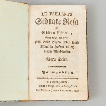 A book, Francois Le Vaillant, 
Stockholm 1798.