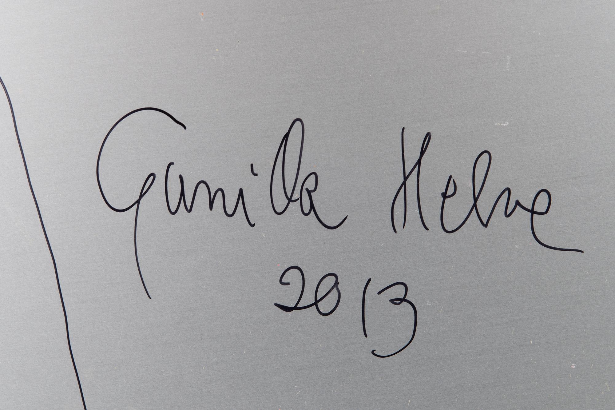 GUNILLA HELVE, blandteknik på aluminium, a tergo signerad och daterad 2013.