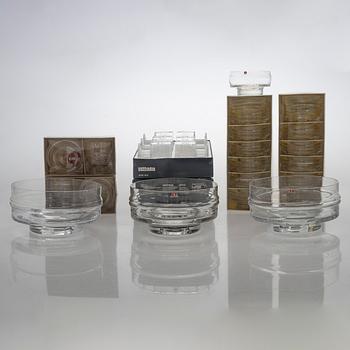 Timo Sarpaneva, 32-piece glass dessert ware,  'Ripple' for Iittala. Designed in 1963.