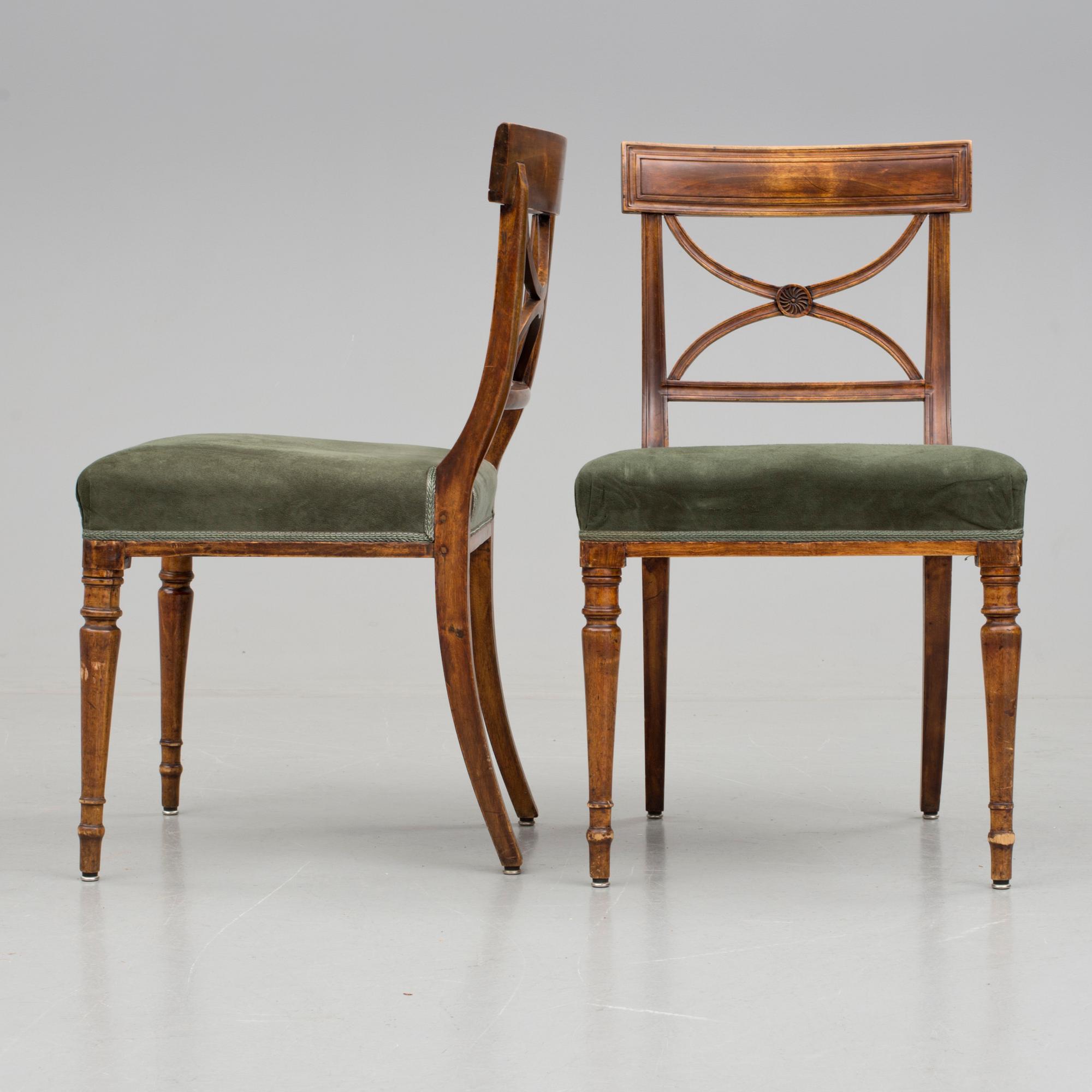 STOLAR 5 st, s k Belllmanstolar, 1800-tal.