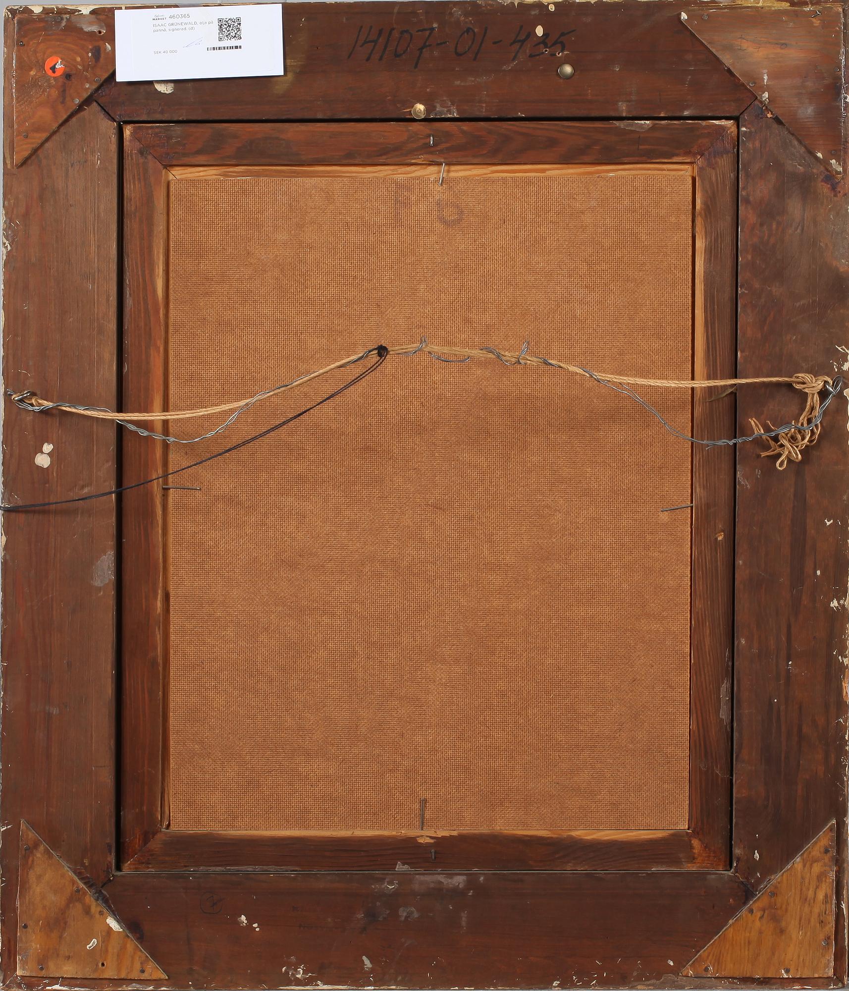 ISAAC GRÜNEWALD, olja på pannå, signerad.