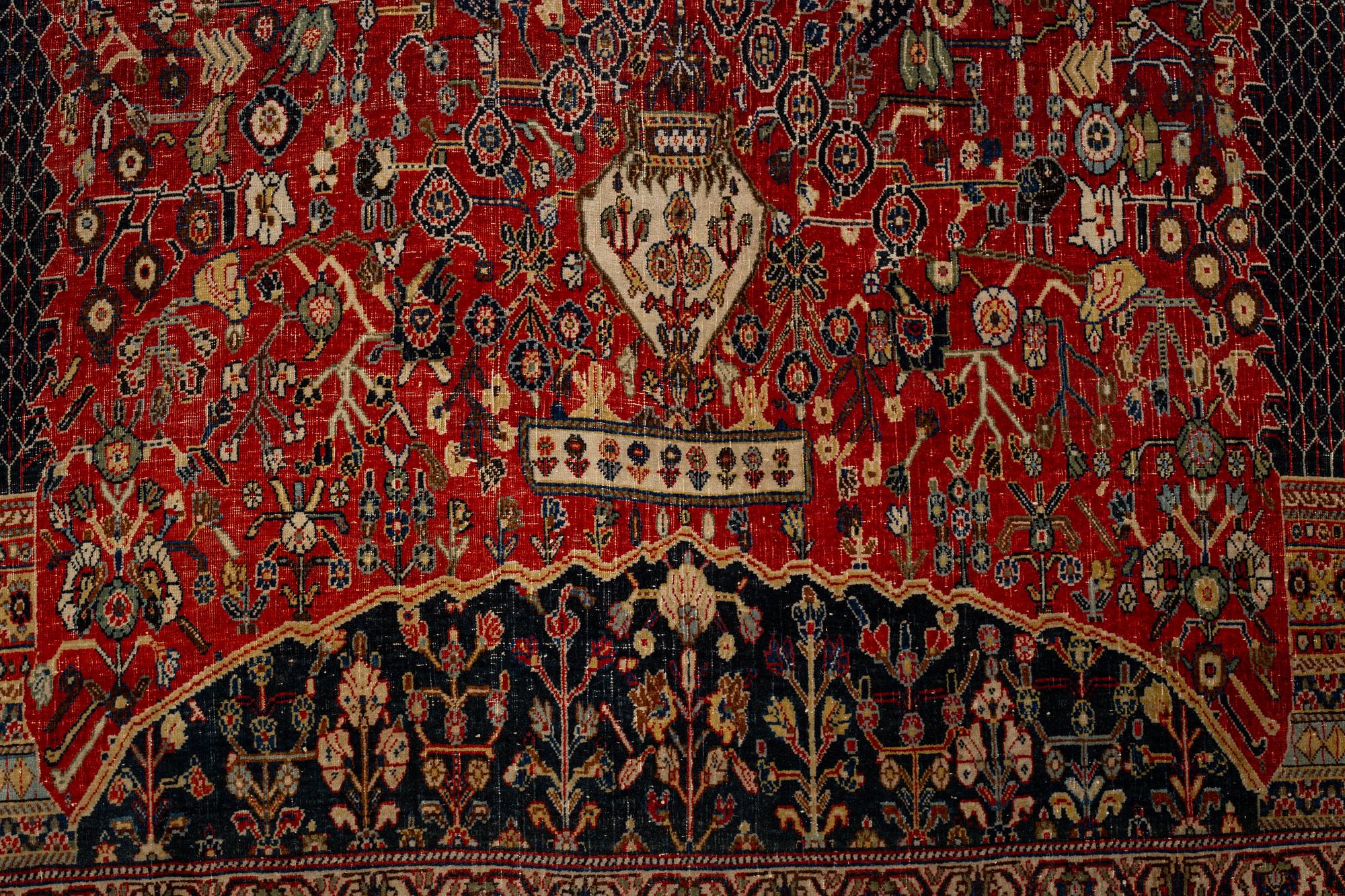 Matto, antique Qashqai, "Mille fleurs", ca 267-269 x 180,5-186,5 cm.