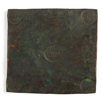 634. A Swedish copper plate, 4 Daler Silvermynt, Ulrika Eleonora, 1720.