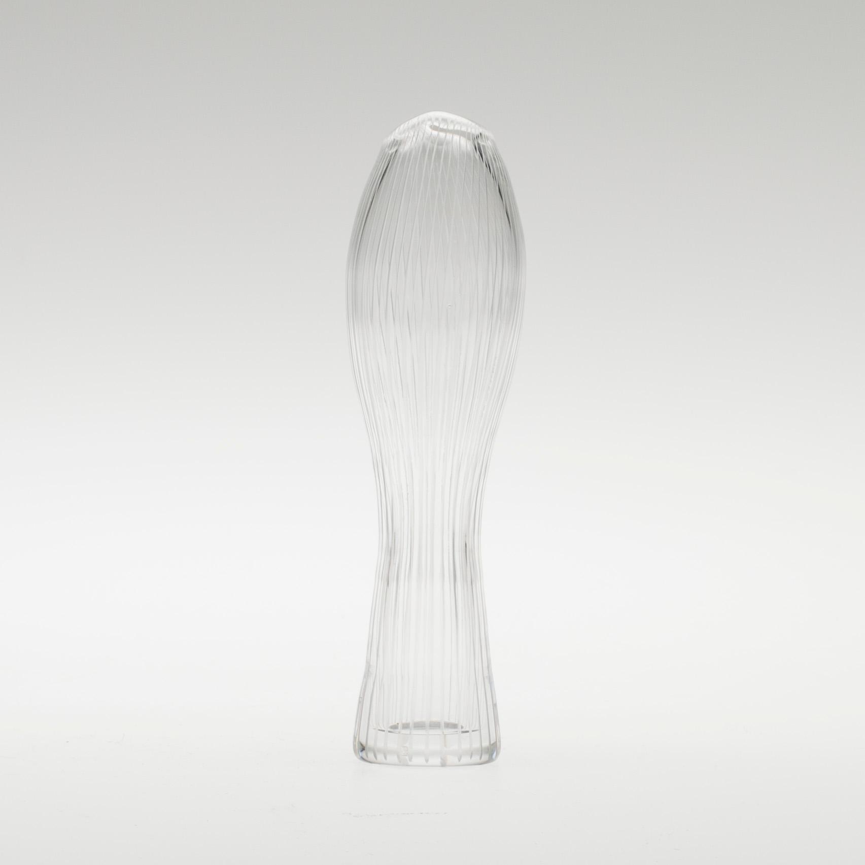 MALJAKKO ja MALJA, lasia, "Varsanjalka" sekä "Jäkälä" Tapio Wirkkala, Iittala. Maljakko signeerattu.