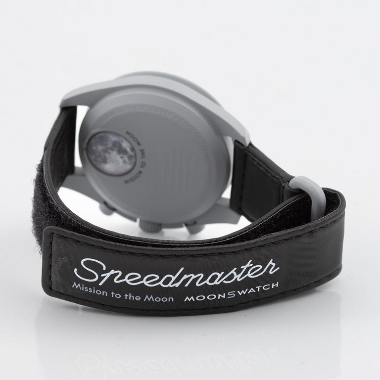 Swatch/Omega, MoonSwatch, Mission to the Moon, chronograph, wristwatch, 42 mm.