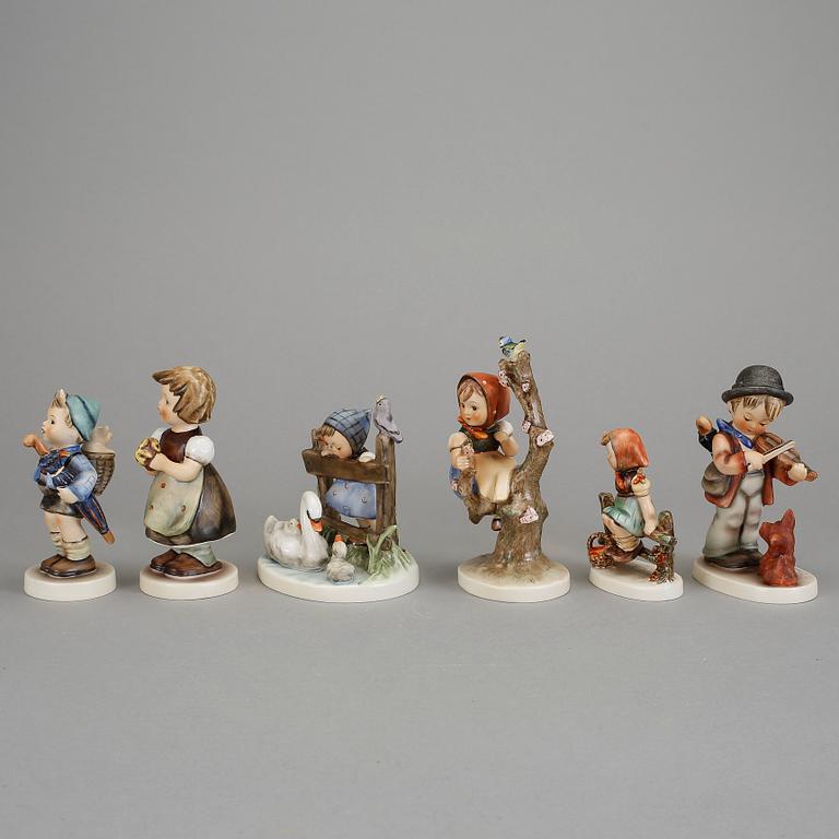 FIGURINER, 6 st, porslin, Hummel, Goebel, 1948-1972.