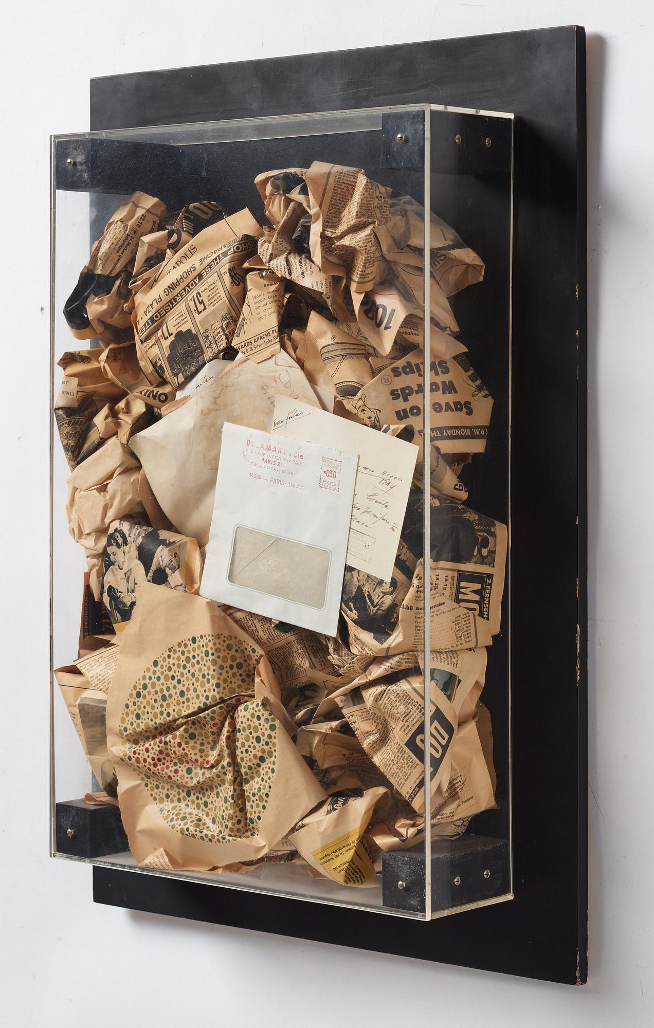 Arman (Armand Pierre Fernandez), "Papier Poubelles / Wastepaper Basket" ur Édition MAT 64.