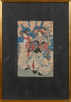 TRÄSNITT, 4 st, Japan, 1800-/tidigt 1900-tal.