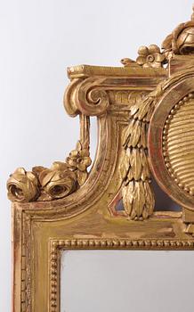 A Gustavian Giltwood mirror by J. Åkerblad (master in Stockholm 1758-1799).