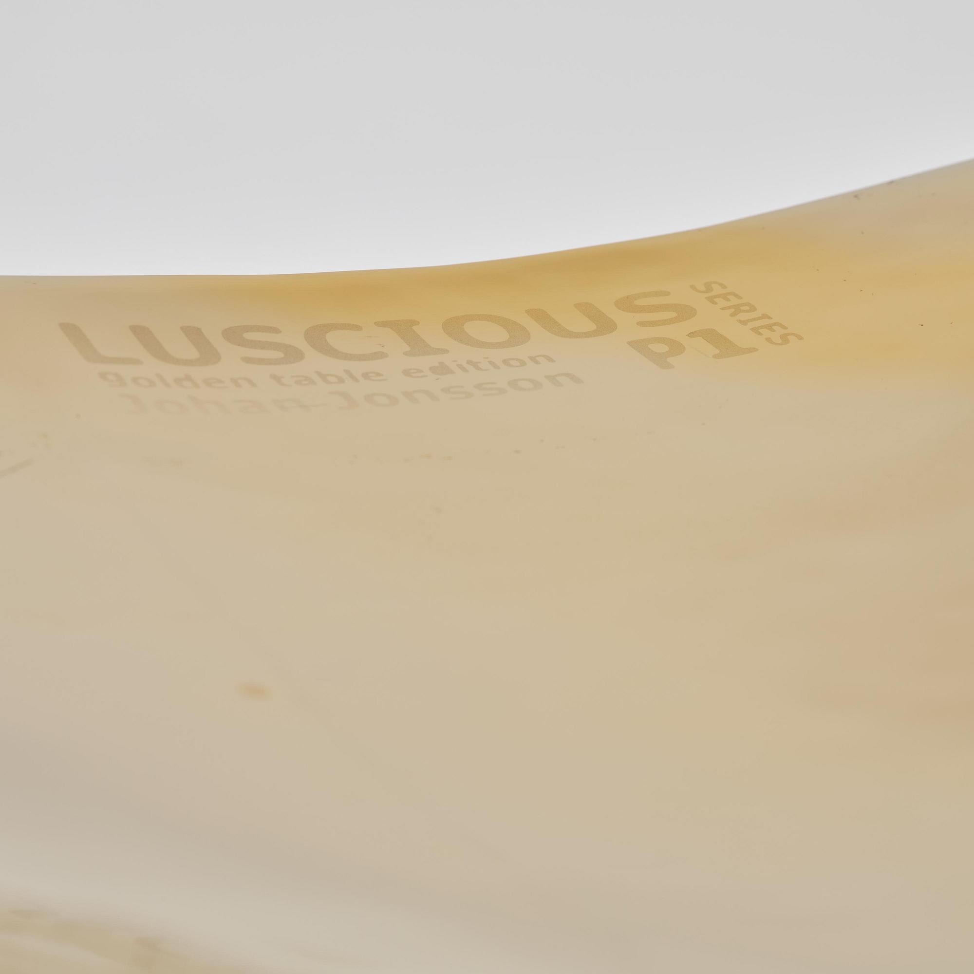Johan Jonsson, soffbord/skulptur, "Luscious P1 Series" (Golden Table Edition), prototyp 1/2, 2010-2012.