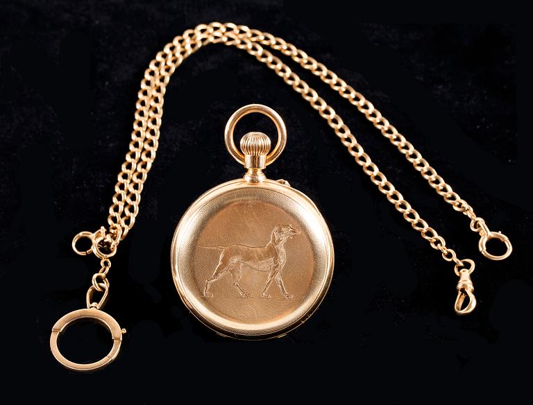 FICKUR, guld 18K, Avance Retard, 1900-talets början. Tot vikt 140 g.