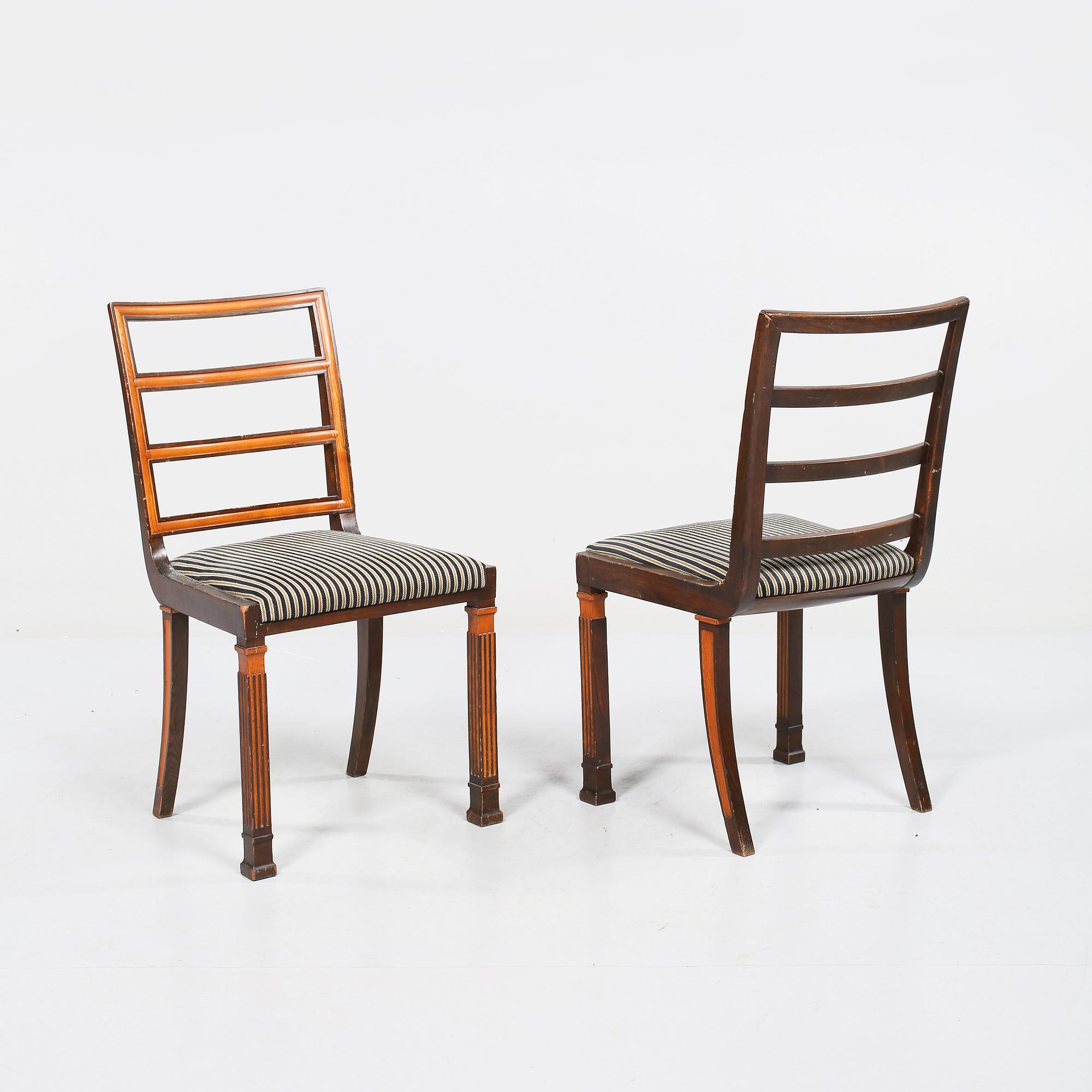 STOLAR, 4 st, tillskr Erik Chambert, Chamberts Möbelfabrik, Norrköping, 1920/1930-tal.