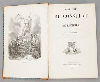 BÖCKER, 2+1 band, "Histoire de la Revolution Francaise" o "Histoire du Consulat et de Lèmpire", Bryssel, 1840 resp 1845.