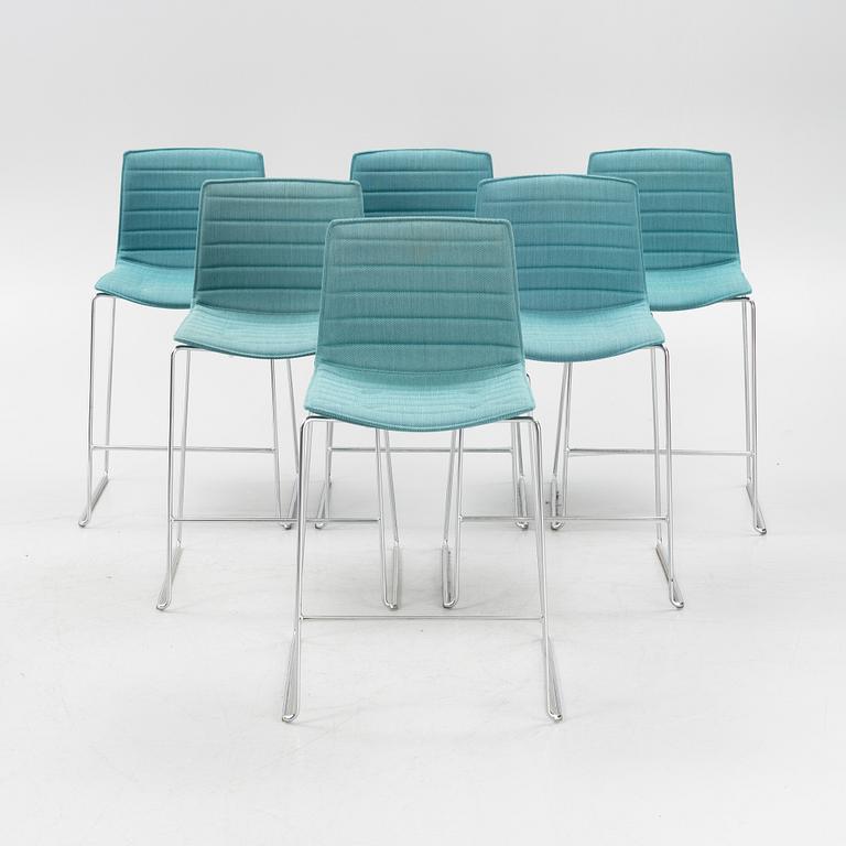 Six 'Catifa' barstools, Arper, 21st century.