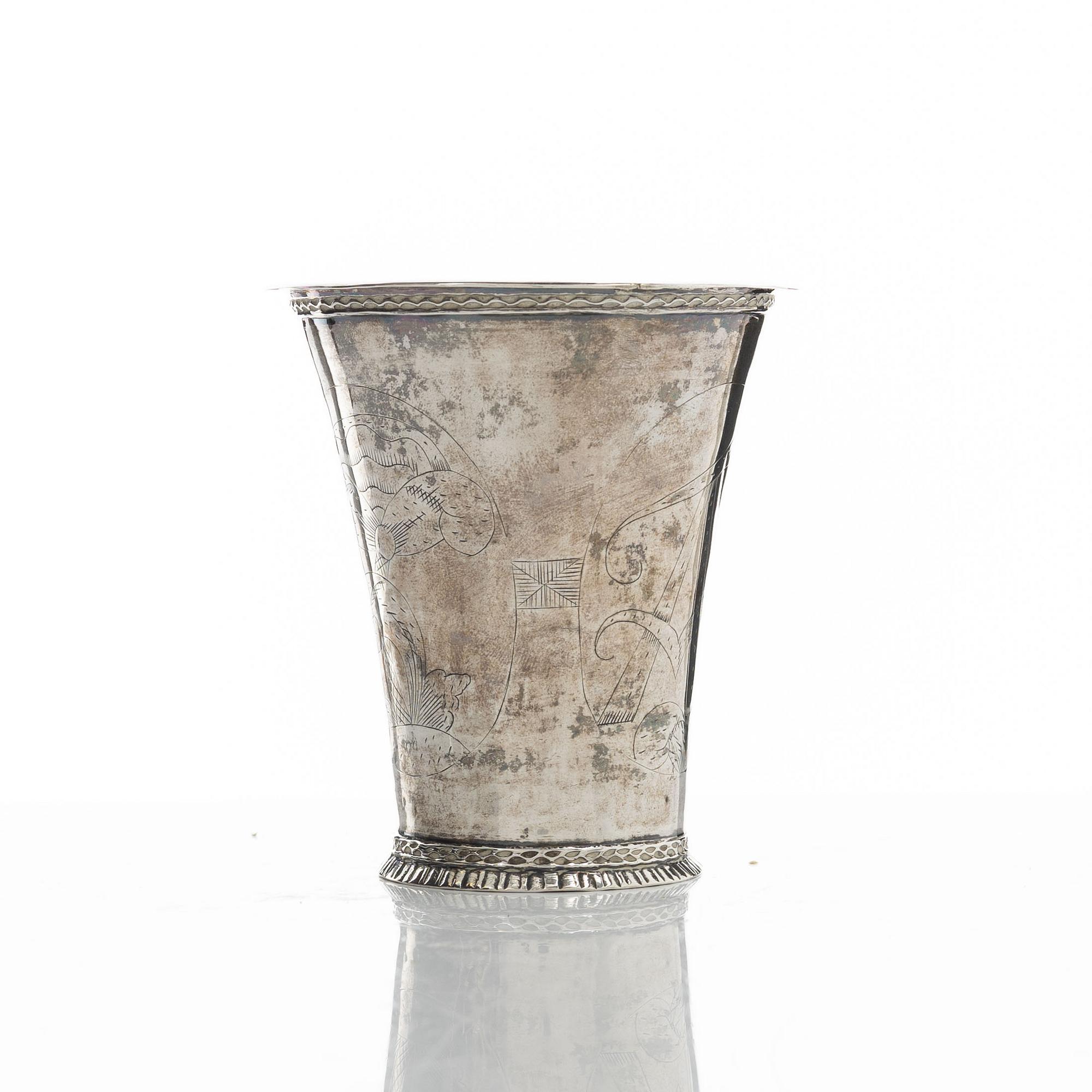 A Swedish silver beaker, mark of Berndt Halck, Halmstad 1763.