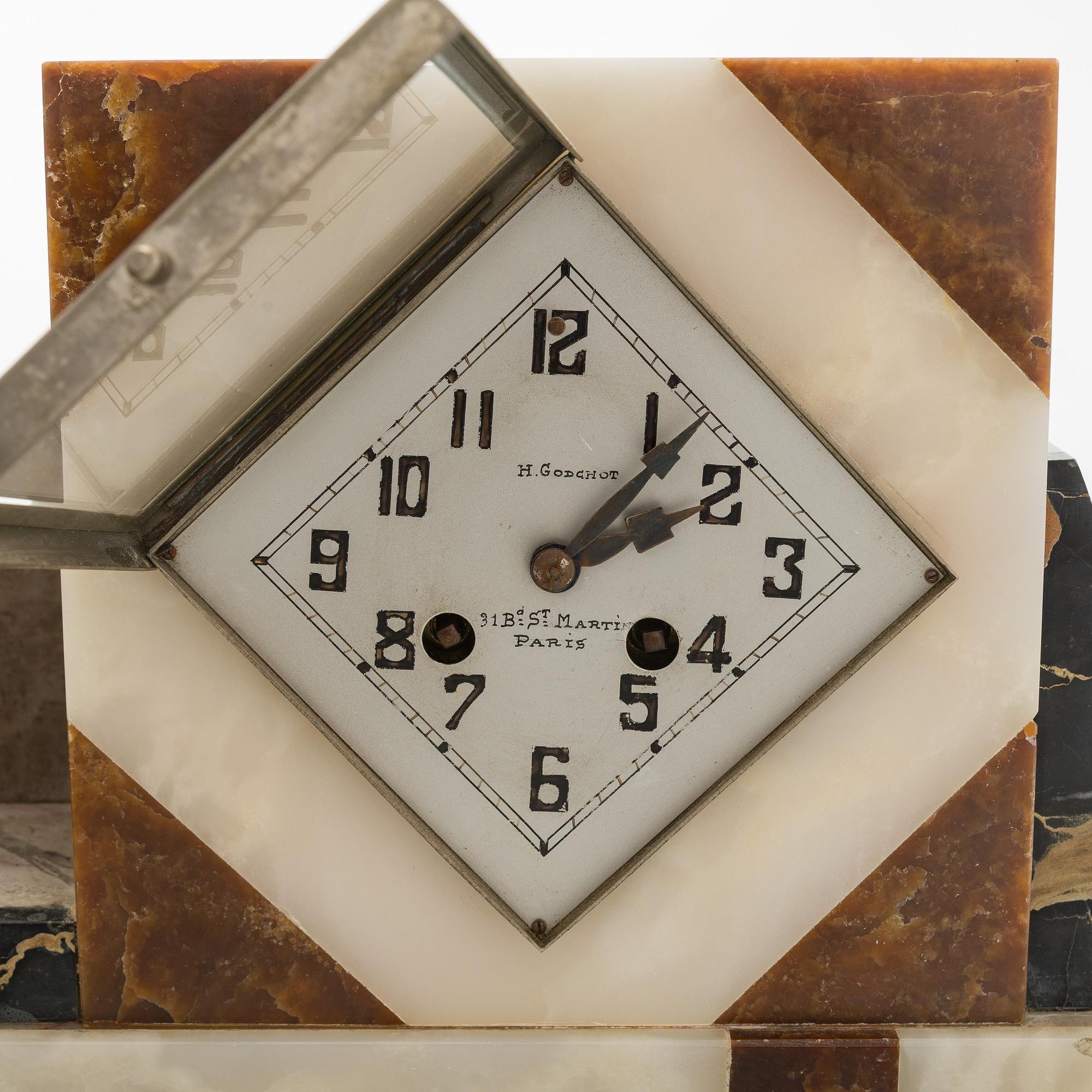 Pöytäkello, Art Déco, Ranska, 1930-luku.