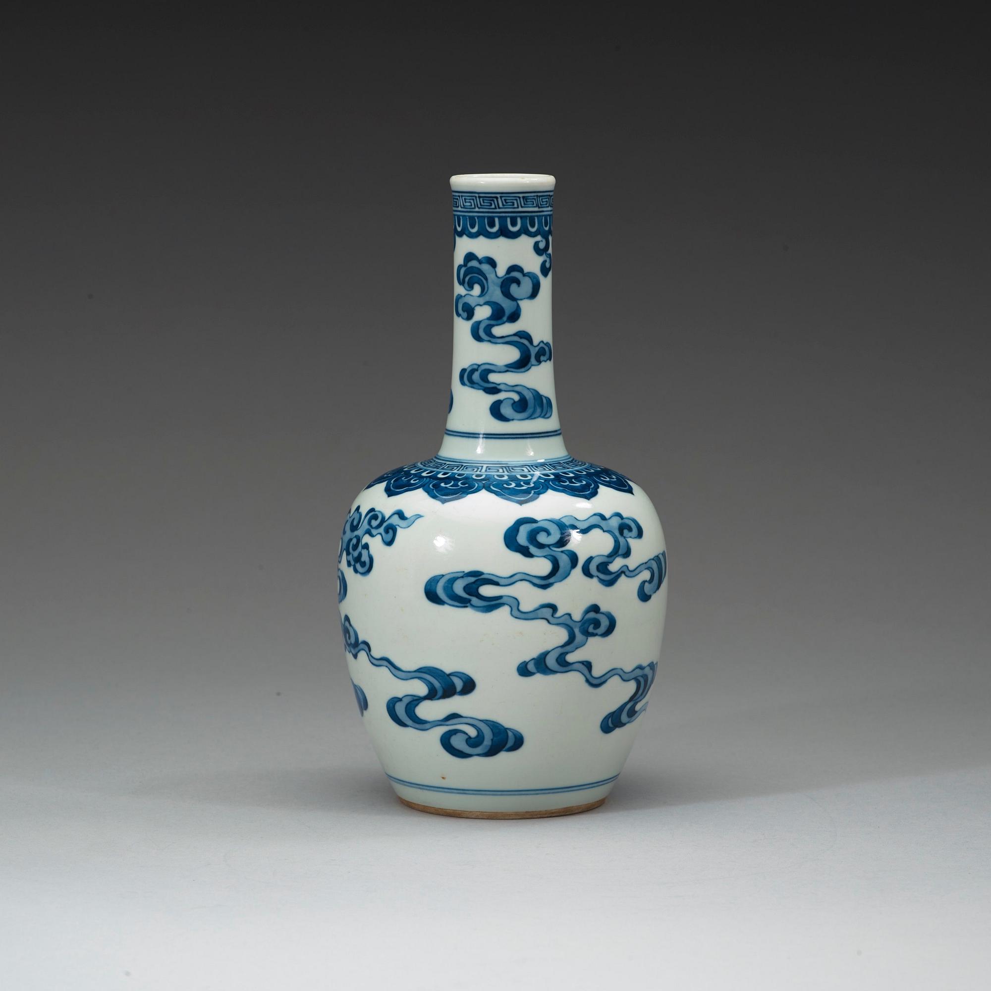 A blue and white vase, 20th Century.
