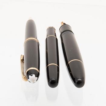 Montblanc, reservoirpennor 2 st samt kulspetspenna, Meisterstück.