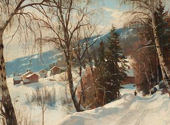 Peder Mork Mönsted, Winterscene from Vignaes.