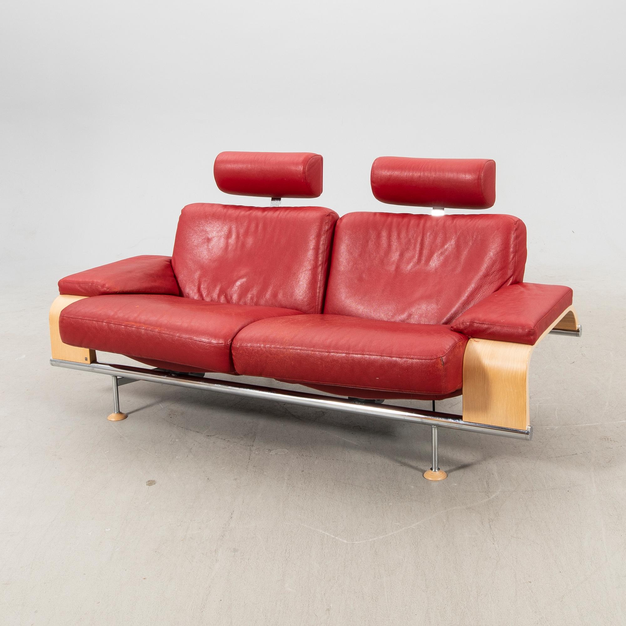 An Åke Fribyter leather sofa 'Leo' from Nelo Knislinge around year 2000.