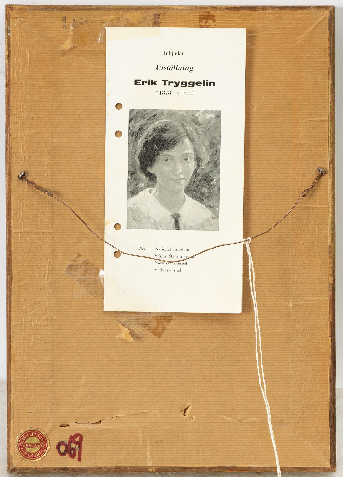 Erik Tryggelin, Ung kvinna i profil.