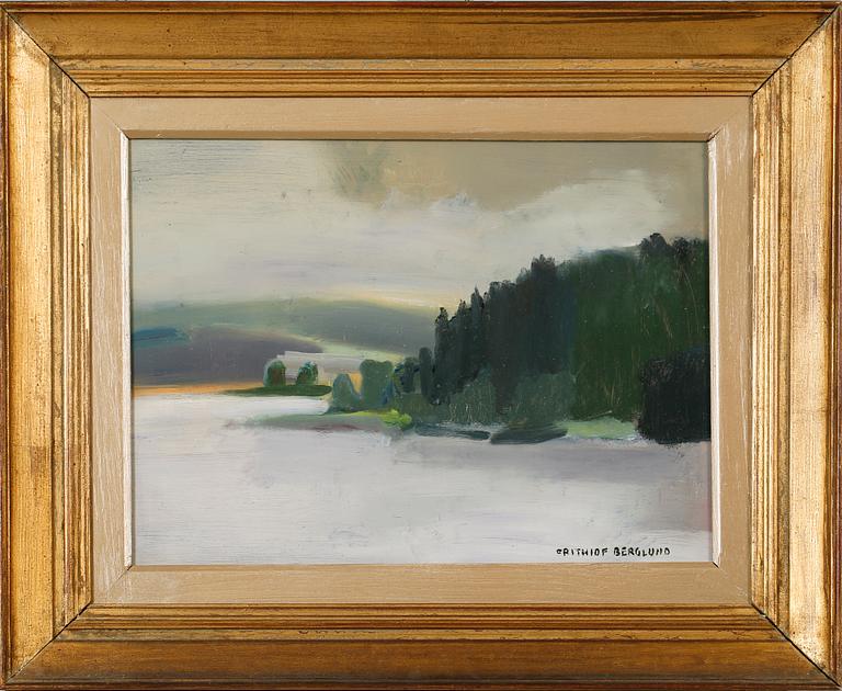 FRITHIOF BERGLUND, olja på pannå, signerad.