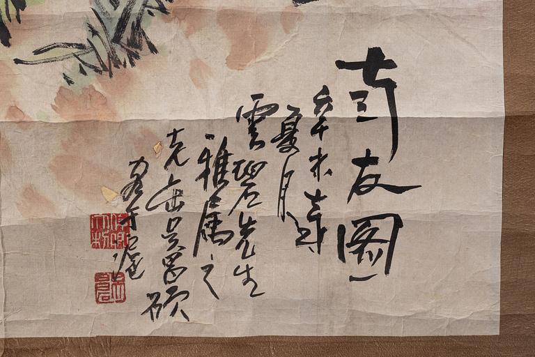 Unidentified artist, two Chinese ink paintings, 20th century.