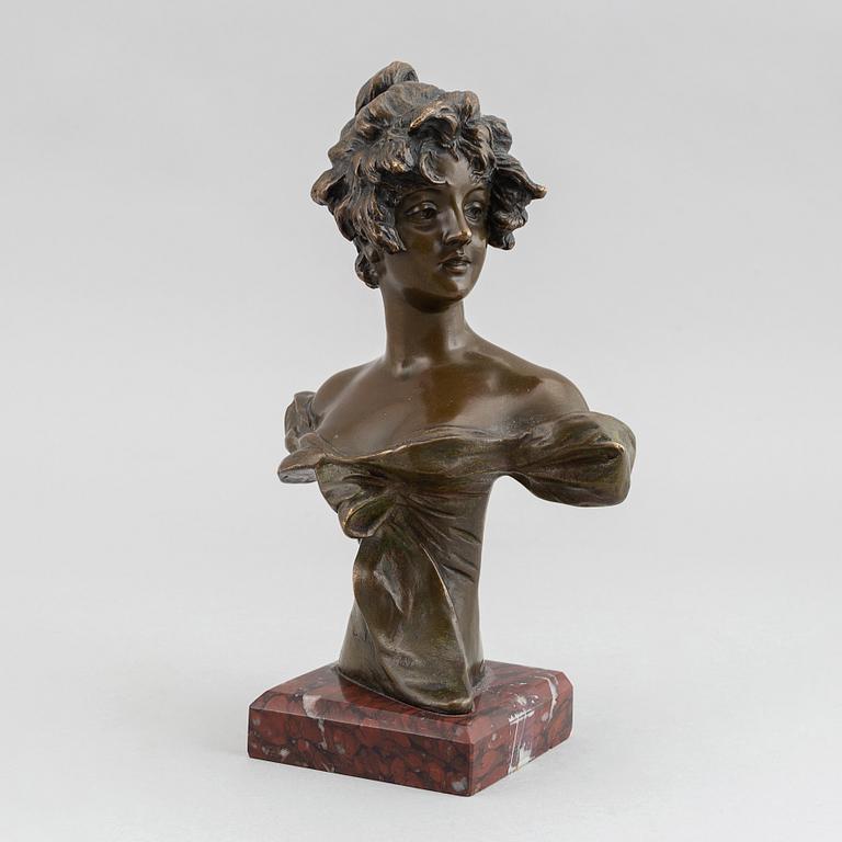 Georges van der Straeten, skulptur. Brons, signerad, gjut.stämpel. Total höjd 22,5 cm.