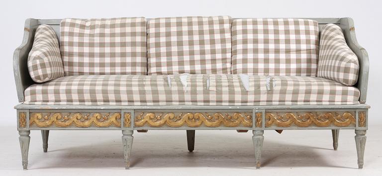 TRÅGSOFFA, gustaviansk, 1700/1800-tal.