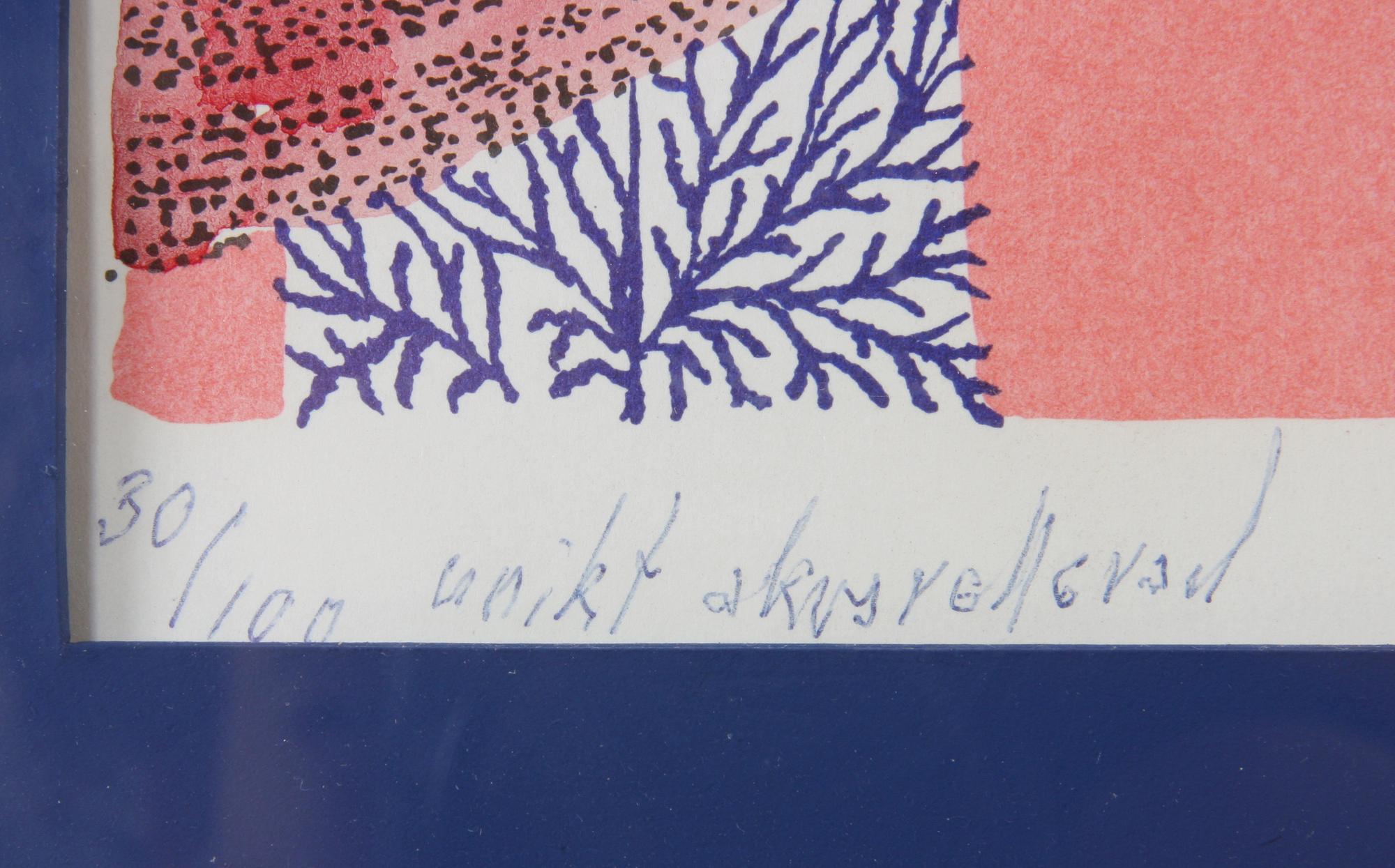 SVANBERG, MAX WALTER. Färglitografier, 2 st, sign o numr 30/100 resp 221/260.