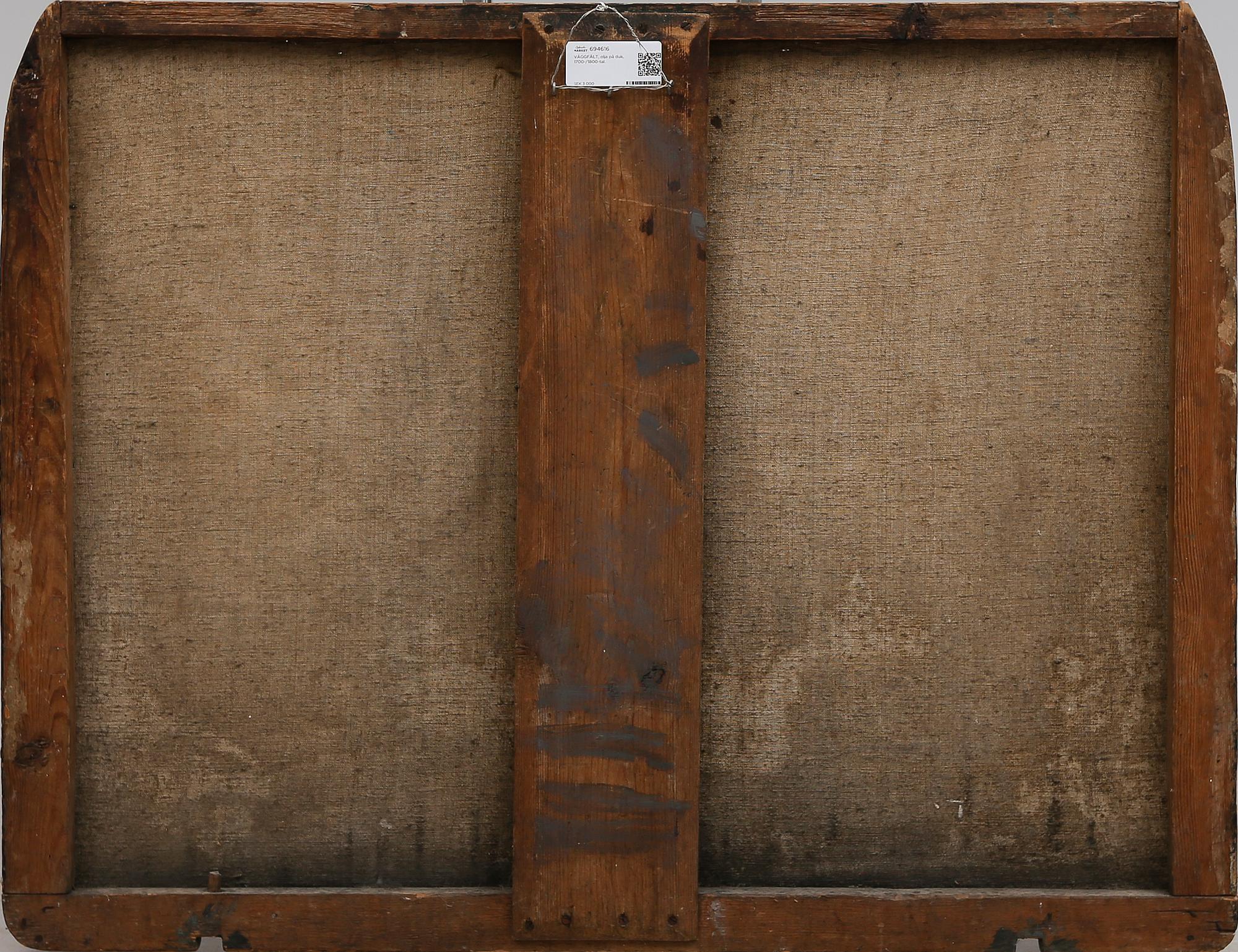 VÄGGFÄLT, olja på duk, 1700-/1800-tal.