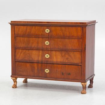 A late Gustavian mahogany writing-commode, Stockholm circa 1800.