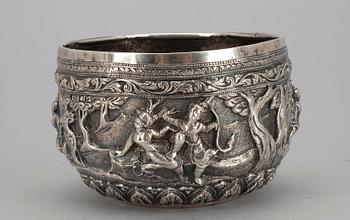 SKÅL, silver, ej stämplad, Indien. Vikt ca. 390 g.