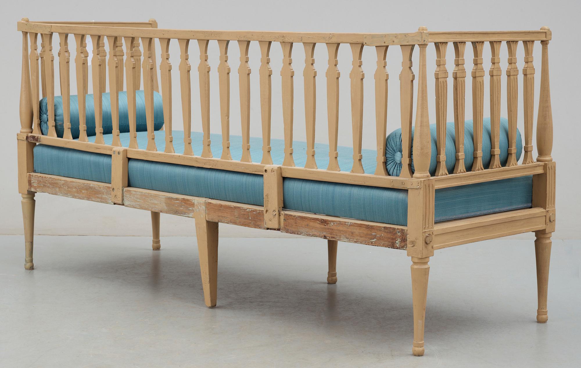 SOFFA, sengustaviansk av Fredrik Ahlström, omkring 1800.