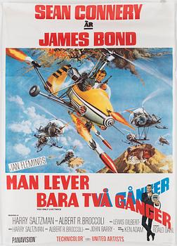 A James Bond movie poster, offset, 'Man lever bara två gånger' ('You only live twice'), United Artists, 1967.