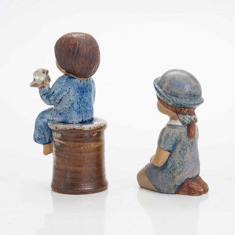 Lisa Larson, figuriner, 2 st, stengods, Gustavsberg.