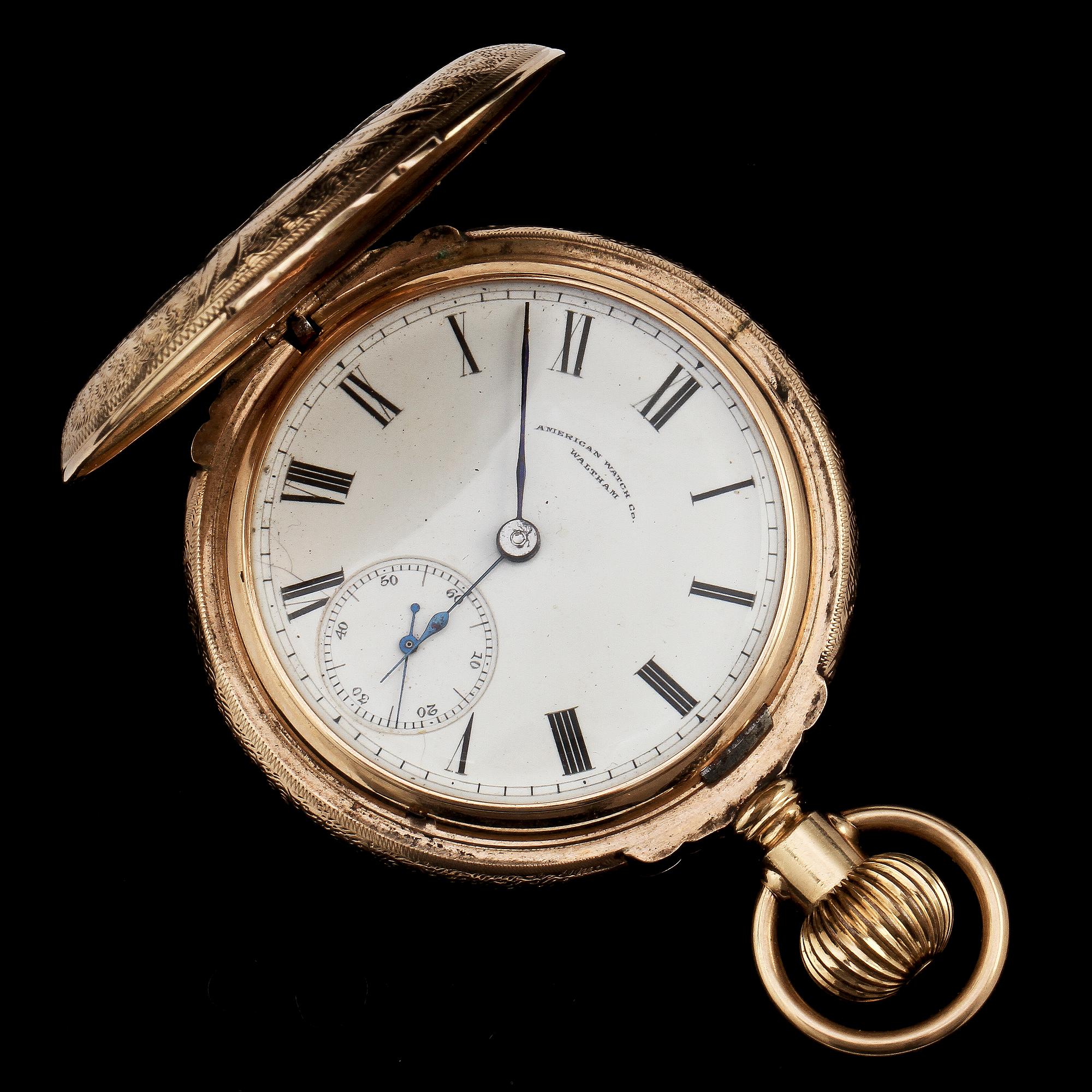 HERRFICKUR, 14k guld, American Watch Co, Waltham. Vikt 145 g.