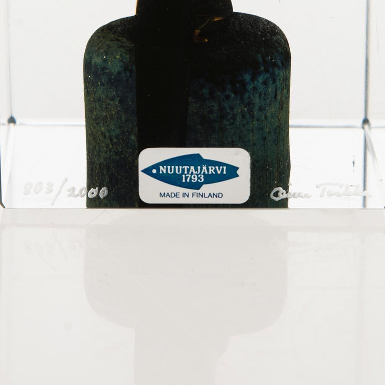 OIVA TOIKKA, An annual glass cube, signed Oiva Toikka Nuutajärvi 1977 and numbered 803/2000.