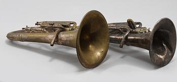 BLÅSINSTRUMENT, 2 st, bl a "Sterling ", Selmer, 1900-tal.
