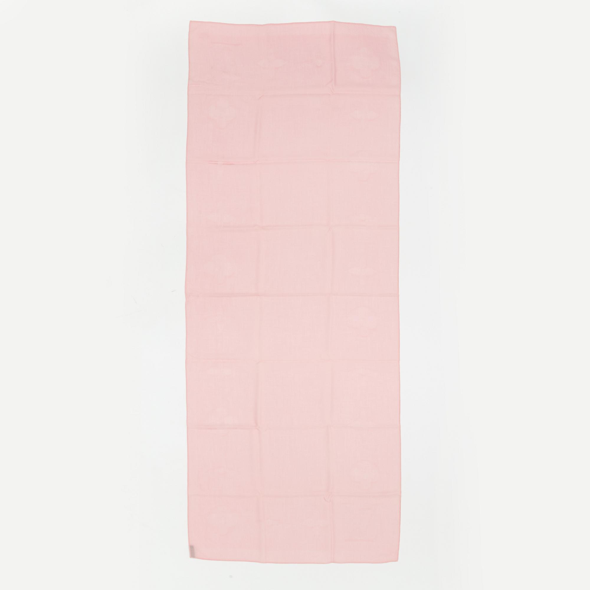 Louis Vuitton, A pink monogram kashmir /silk shawl.
