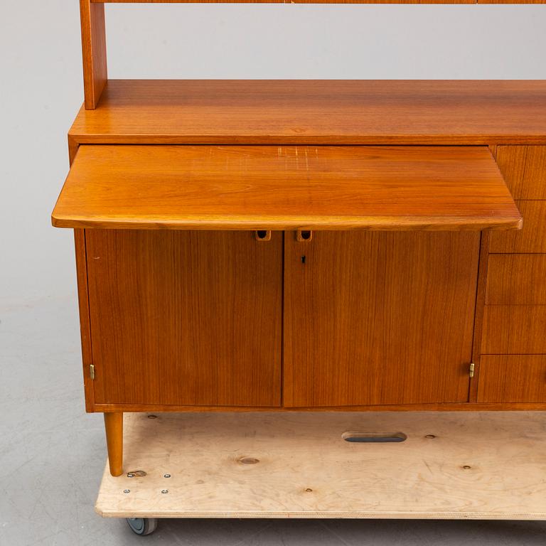 A taek veneered bookcase, 1950's/60's.