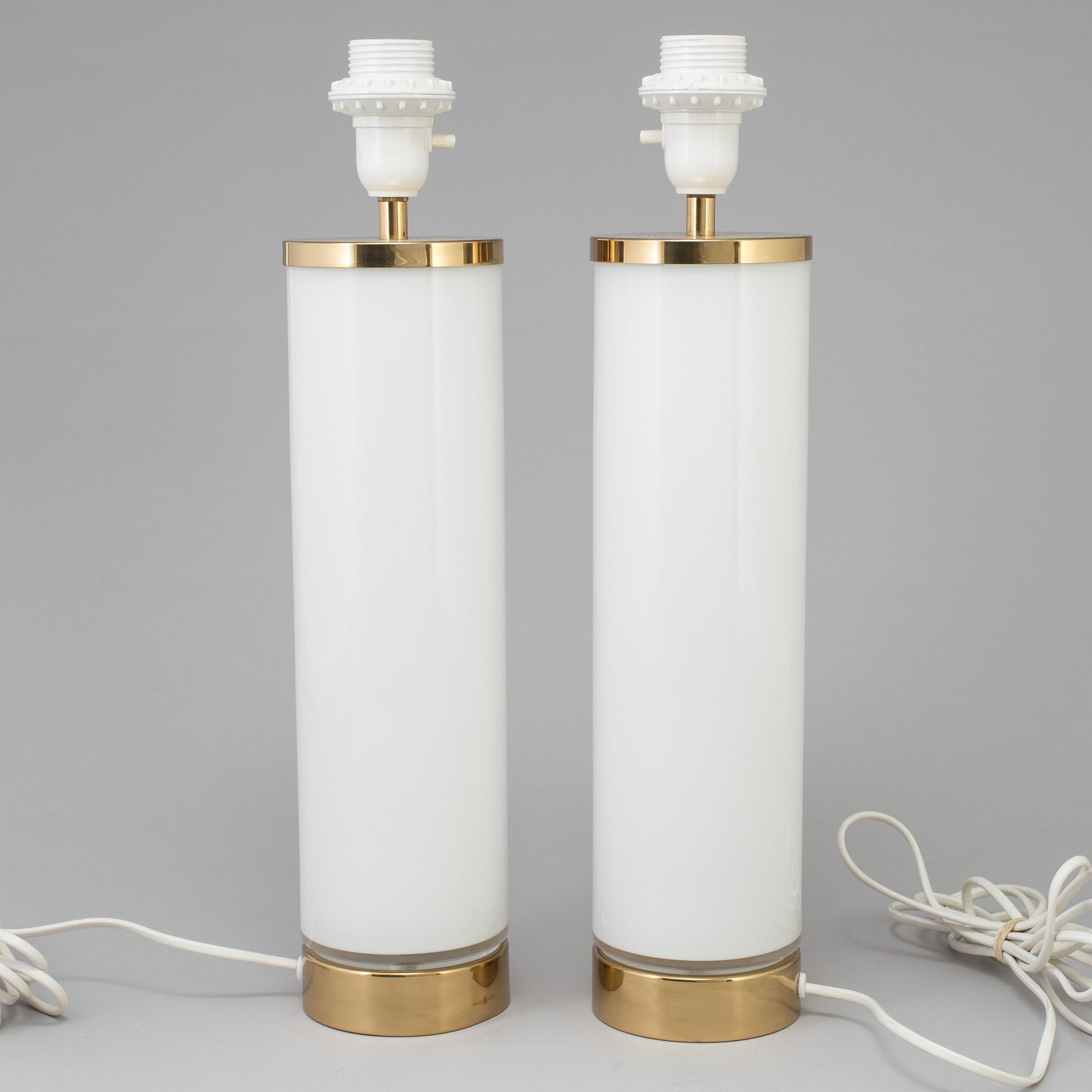 A pair of glass table lights from Bergboms, 1960's/70's.