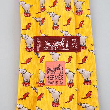 Hermès, four silk ties.
