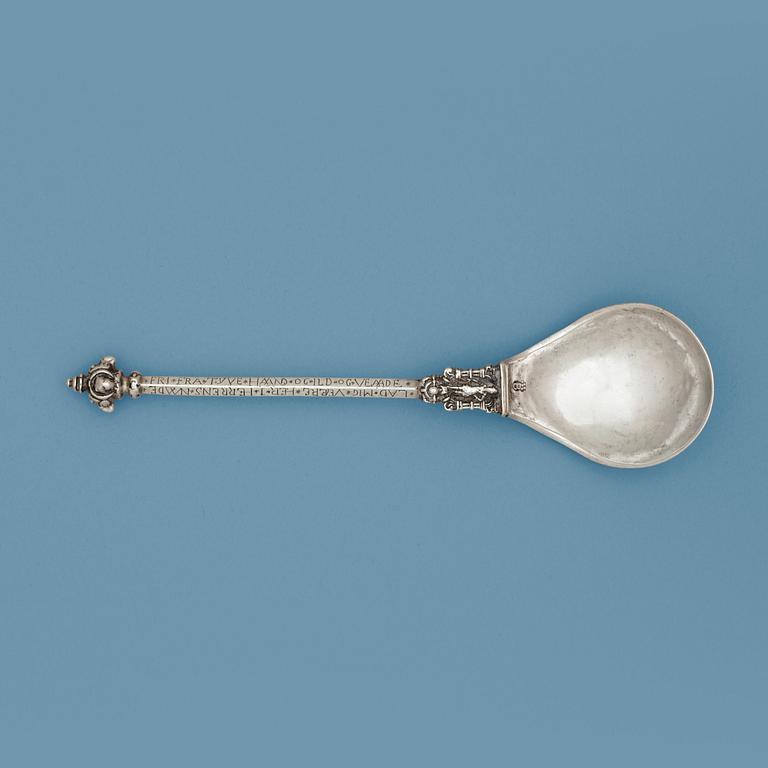 A Polish 17th century silver spoon, unknown mark.