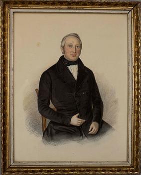 CARL CANOW, PORTRÄTT, ett par, blandteknik, sign. och dat. 1851.
