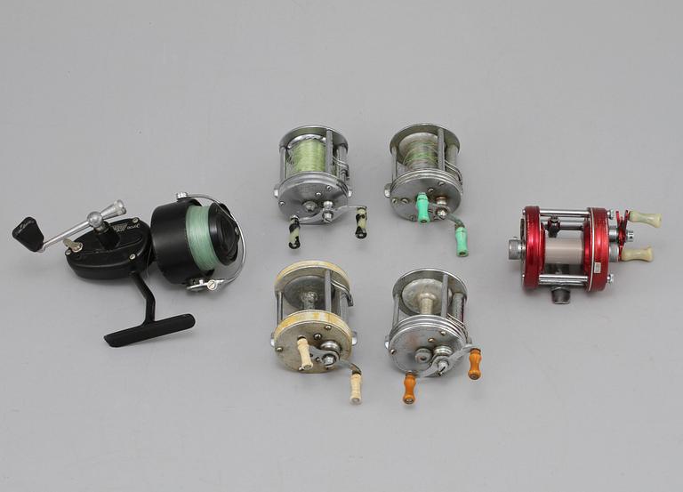 FISKERULLAR, 6 st, bl a Ambassadeur, mestadels Sverige, 1900-tal.